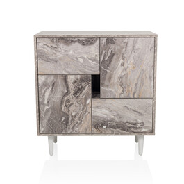 Сервант / комод LYKKJA 76x39,5x76 см 2 шухляди 2 двері коричневий/білий hjh LIVING