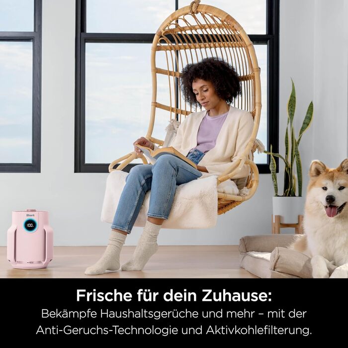 Повітряний фільтр Shark NeverChange HP150EU: для кімнат до 60 м², HEPA-фільтр на 5 років, уловлює 99,97% алергенів, авто-режим, тиха робота, LED-дисплей, білий