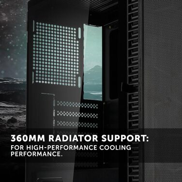 Корпус для ПК Kolink Observatory HF Mesh Core, чорний, з сітчастою передньою панеллю, відмінна вентиляція, підтримка відеокарт до 330 мм