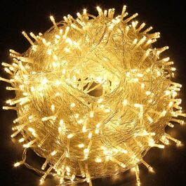 Гірлянда Quntis 500 LED 100 м, водонепроникна, електрична, 8 режимів, з пам'яттю, для вулиці та дому, для Нового року, весілля, вечірки, саду