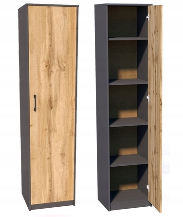 Стелаж Meble Bestseller 39 x 180 x 35 см, дуб вотан / графіт