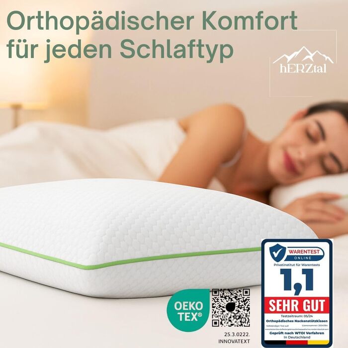 Ортопедична подушка для шиї 40x80 см з піни Memory Foam. Ергономічна подушка від болю в шиї, висота 12 см