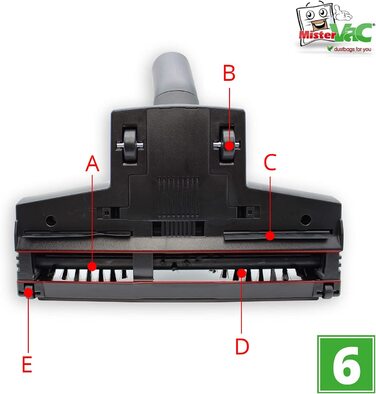 Турбощітка для пилососа MisterVac, сумісна з AEG VX8-2 Öko, X Silence, насадка для підлоги, замінна щітка