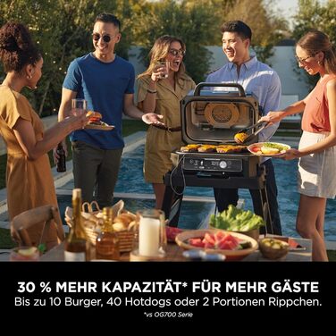Електричний BBQ смокер-гриль Ninja Woodfire Pro Connect XL з керуванням через додаток, цифровим термощупом, 7-в-1, аерофритюрницею, для вулиці, чорний, OG901EU, з деревними пелетами, захист від негоди