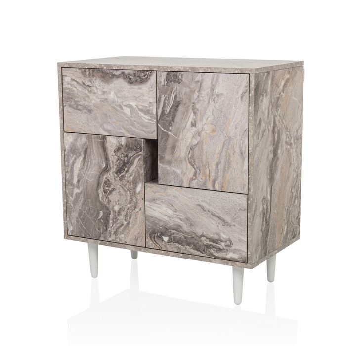 Сервант / комод LYKKJA 76x39,5x76 см 2 шухляди 2 двері коричневий/білий hjh LIVING