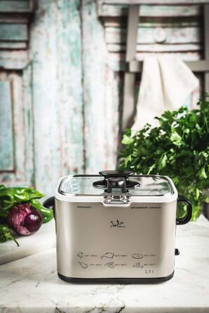 Фритюрниця Jata FR326E, 1000 Вт, 1.3 л, чорна/срібляста