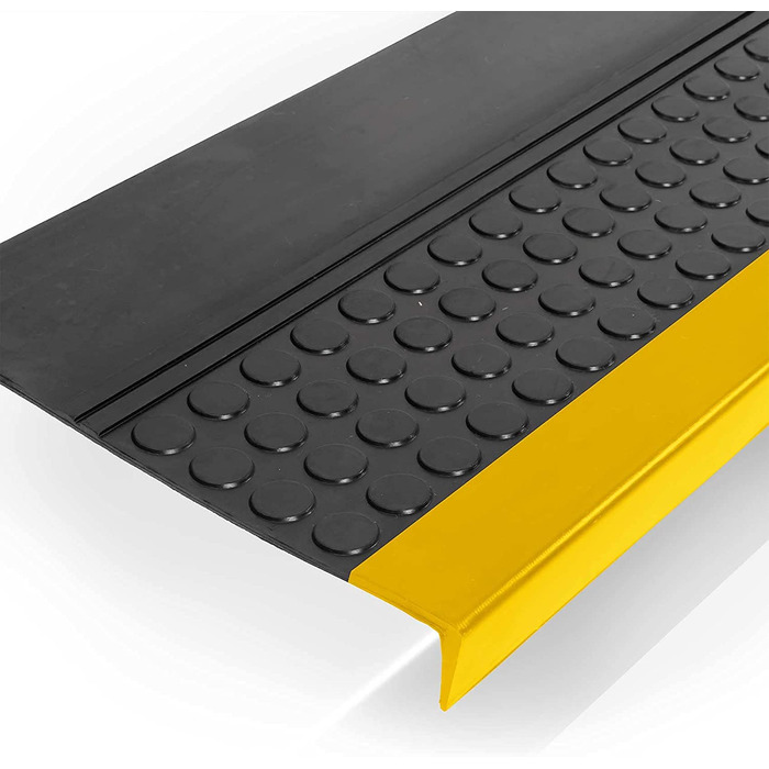 ANRO Гумовий килимок для сходів 120x30x4 см, жовті, антиковзкі для зовнішнього та внутрішнього використання