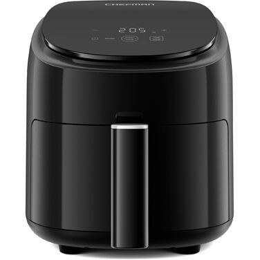 Фритюрниця без олії Chefman 2L: компактна, чорна, з антипригарним кошиком та цифровим таймером