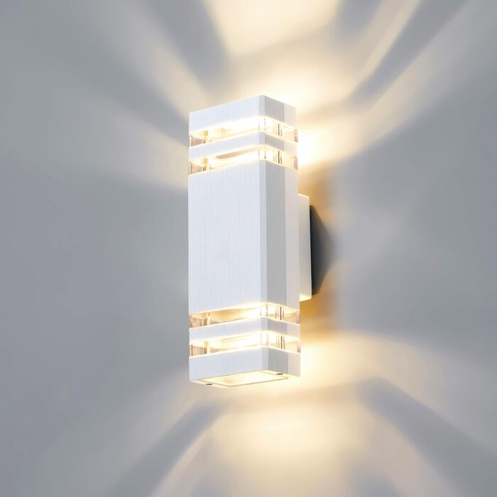 Стіна LED-світильник вуличний IP65 GU10 Up-Down, підсвітка фасаду будинку та тераси, тепле біле світло 3000K, сірий (1 шт.)