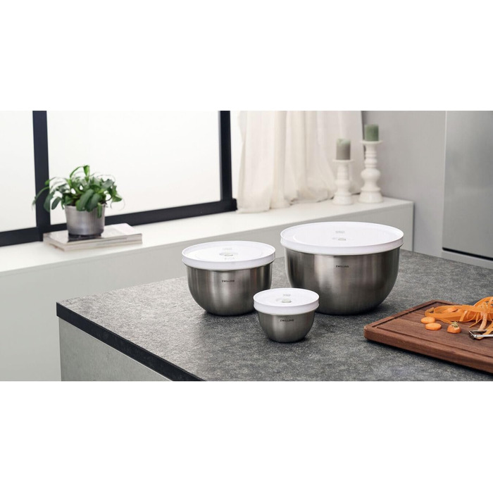 Набір ZWILLING Fresh & Save: контейнери для зберігання продуктів з вакуумним насосом, 9 шт., нержавіюча сталь, M-18 см, L-24 см