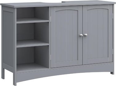 VASAGLE підмивальний шафа для ванної, 30x90x60 см, 2 двері, відкриті полиці, регульовані, голубо-сірий