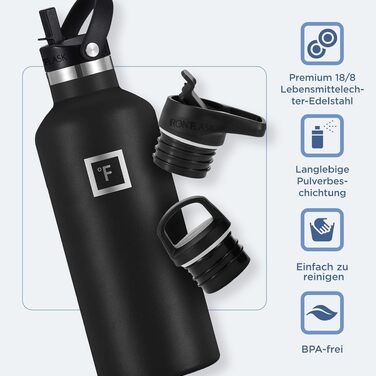 Термофляга IRON °FLASK Edelstahl 710 мл, Cotton Candy: Металева пляшка для води з 3 кришками, ізольована, не протікає, для спорту, школи, фітнесу, кемпінгу (з соломинкою)