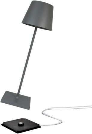 Zafferano Poldina Pro Mini – бездротова LED-лампа для дому та саду, білий колір, сенсорне керування, регулювання яскравості, 30 см, з зарядним пристроєм