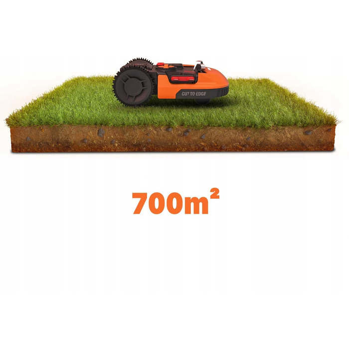 Робот-газонокосарка WORX Landroid M700 Plus WR167E (4Ah, 20V) для площ до 700 м², до 160 хв роботи