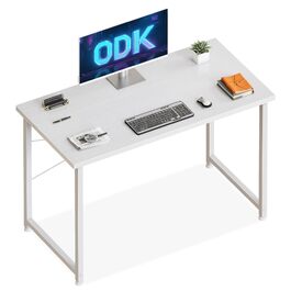Комп'ютерний стіл ODK 100 x 48 см для дому та офісу, компактний письмовий стіл для маленьких кімнат з сумкою для зберігання, білий
