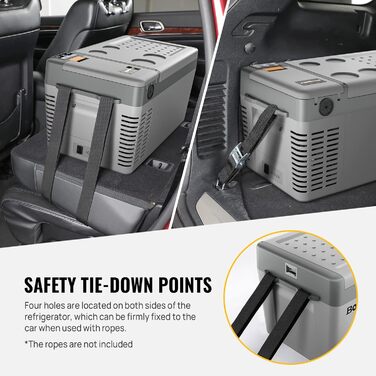 Автомобільний компресорний холодильник BougeRV CRPRO 20L (12/24V DC, 110-240V AC) -22℃~10℃, для авто, кемпінгу, подорожей, сірий