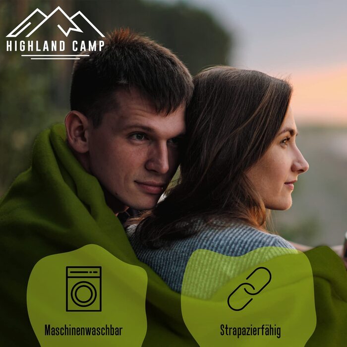 Ультралегкий бавовняний спальник HIGHLAND CAMP 570г, для хостелів, гірських притулків, молодіжних гуртожитків, зелений