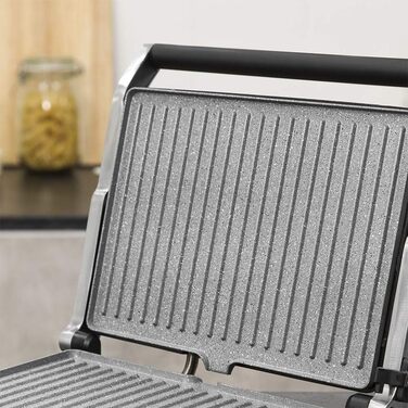 Електрогриль Cecotec Rock'nGrill 1500 Rapid з RockStone-покриттям, регульованою кришкою та знімною підставкою для жиру