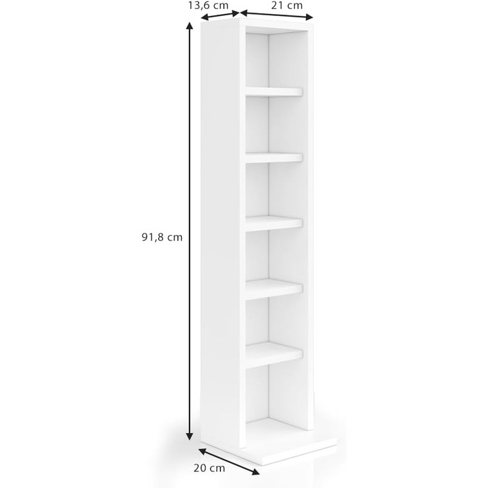 Стелаж для CD Vicco, білий, 21 x 91.8 см, окремий