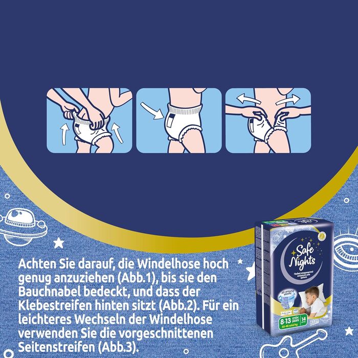 Нічні підгузки Babylino Safe Nights для хлопчиків 8-13 років (30-48 кг), 84 шт