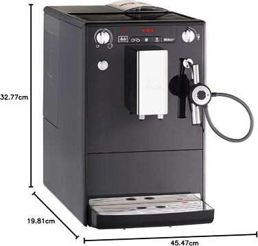Кавомашина Melitta Caffeo Solo & Perfect Milk з молочною системою, капучинатором, 3 рівнями міцності, чорна (E957-201)