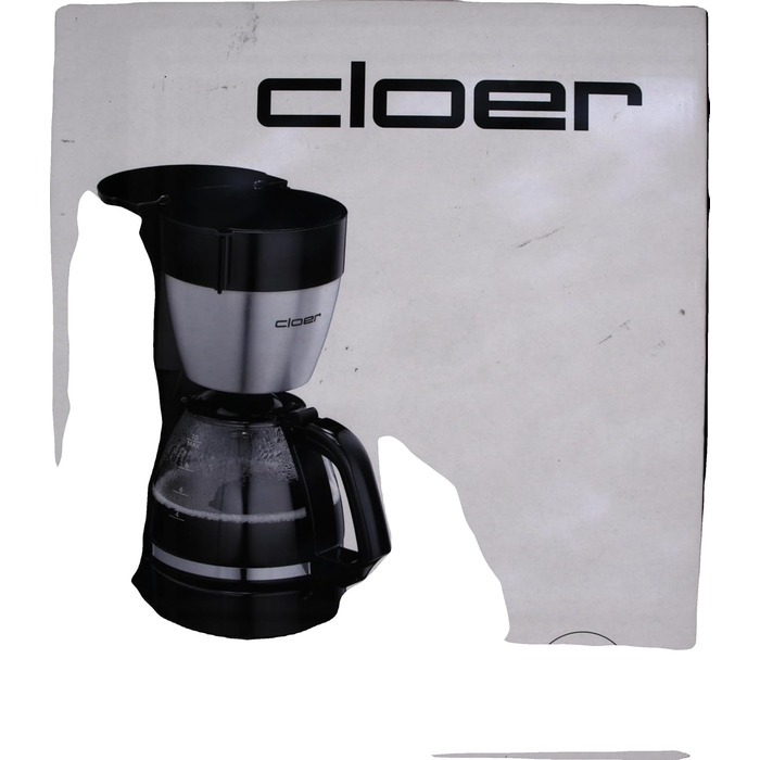 Кавоварка фільтраційна Cloer 5019 з функцією підігріву, 800 Вт, на 10 чашок, чорна, скляний глечик, фільтр 1x4