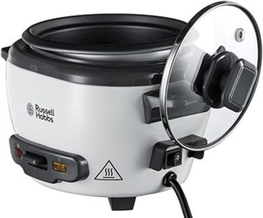 Рисварка електрична Russell Hobbs Mini 0.4л біла - для рису, кіноа, кускусу з функцією підігріву
