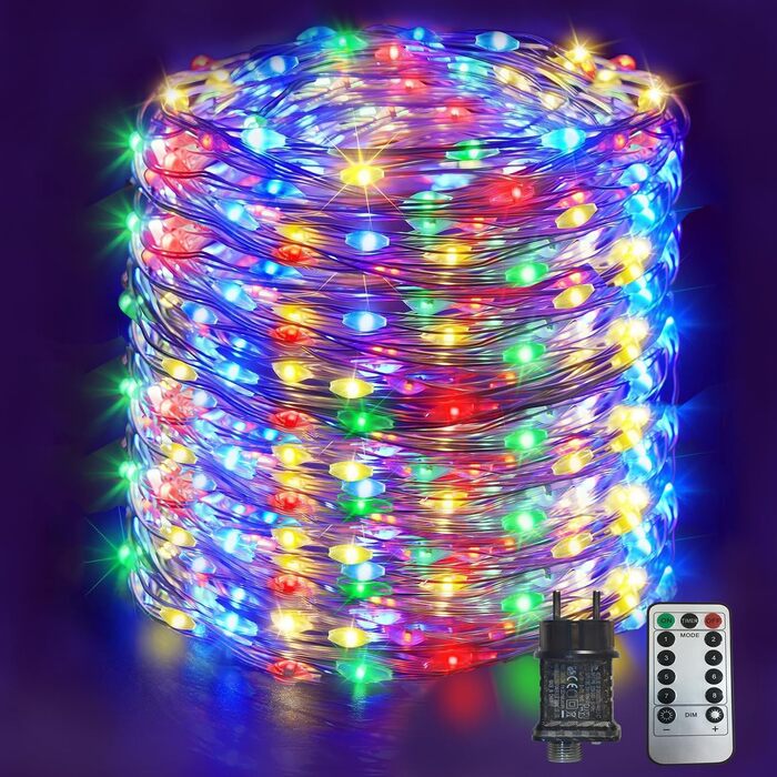 EASTERNSTAR Гірлянда світлодіодна мідний дріт 20м, 200 LED, EU штекер, 8 режимів, вологостійка, для декорування саду, дому, вечірок, святкування Різдва, тепле біле світло