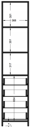 Стелаж Matkam 40 x 182 x 35 см, дуб сонома