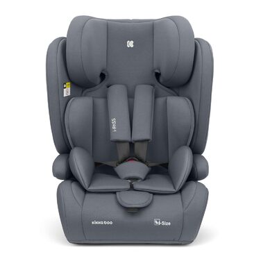 Автокрісло KikkaBoo i-PASS 9-36 кг, сіре, для дітей від 1 року (76-150 см), група 1/2/3, i-Size, з регульованим підголовником
