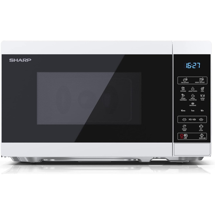 Мікрохвильова піч SHARP MS02EW, 800 Вт, 11 режимів, розморожування, біла