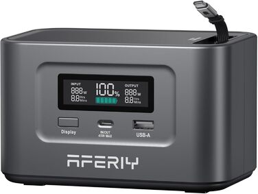 Портативна електростанція AFERIY 100W, 99.2Wh/31000mAh, PD3.0, сонячна зарядка 100W, 6-рівневий захист, для подорожей, кемпінгу, надзвичайних ситуацій