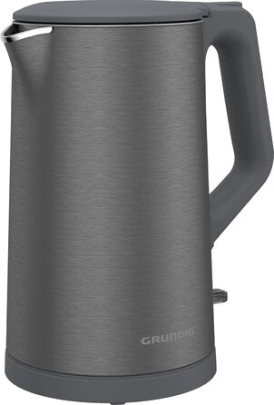 Електрочайник Grundig WK 7340, 2150 Вт, 1,5 л, нерж. сталь, подвійна стінка, авто-вимкнення, Dark Inox