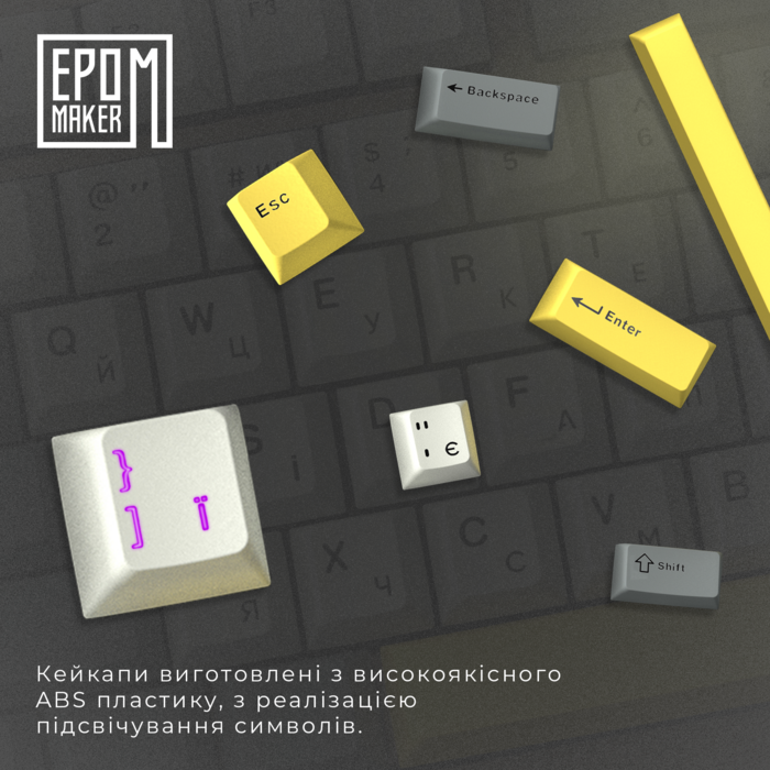 Клавіатура механічна бездротова EPOMAKER EP64 Mulan White (EP64-W-M)