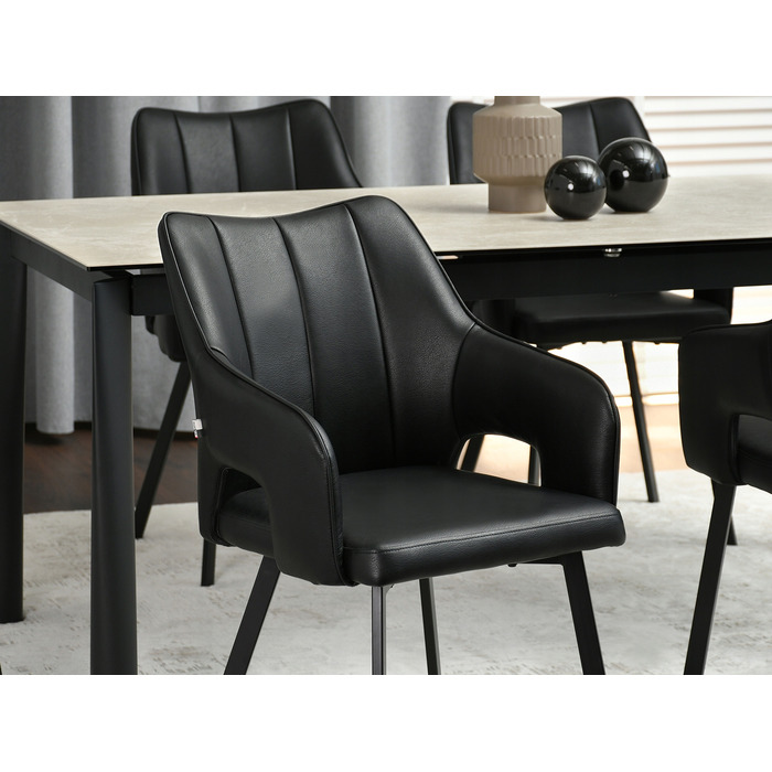 Стілець Mebel-Partner, штучна шкіра, чорний, 1 шт.