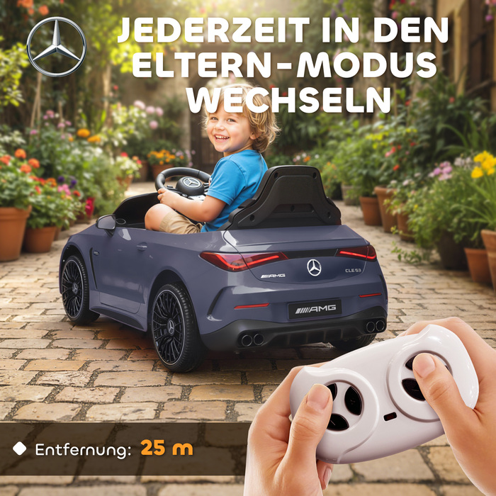 Електромобіль для дітей Kinder, дизайн Mercedes-Benz, двигун 12V, пульт дистанційного керування, світлодіодні фари, музика, для дітей віком 3-6 років, сірий колір