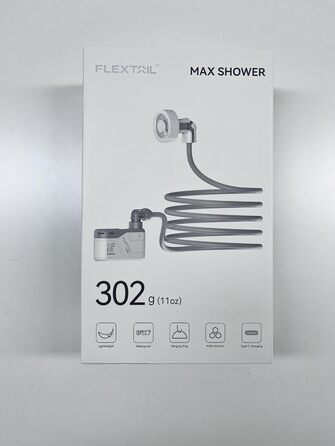 Портативний душ для кемпінгу FLEXTAILGEAR з акумулятором, ультралегкий 620 г, компактний душовий насос, вуличний душ з лійкою та шлангом для кемпінгу, авто, пляжу, миття домашніх тварин