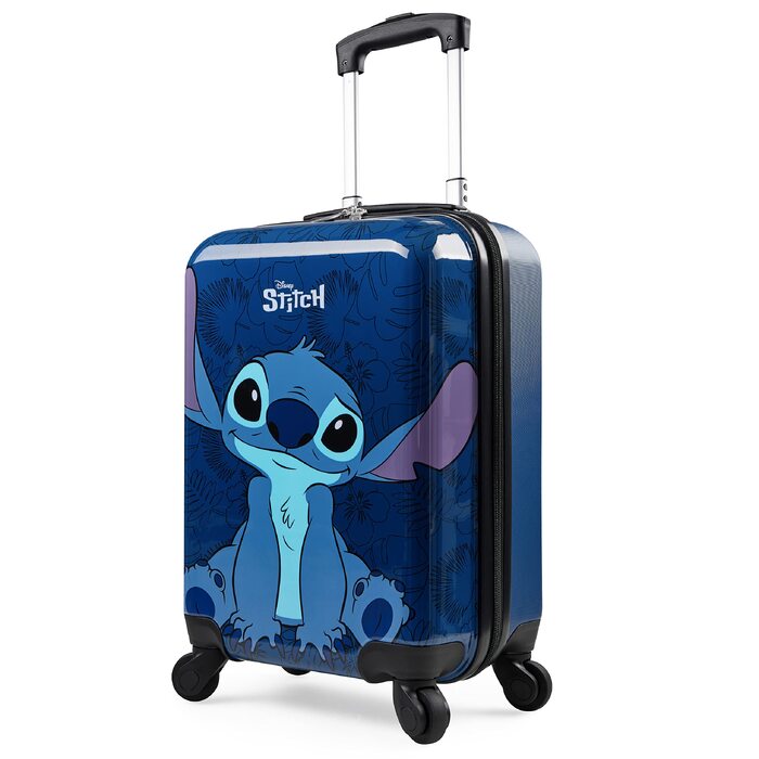 Дитяча валіза Disney Stitch жорстка, 49 см, 30 л, 4 колеса, темно-синя