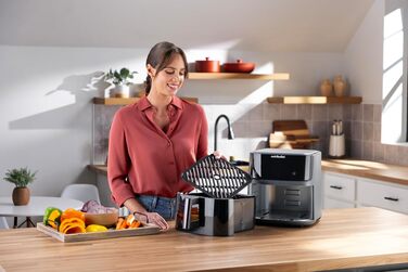 Аерофритюрниця nutribullet Crisplite NBA0611DG, 6л, 1700Вт, сенсорне керування, 6 програм, без PFAS, чорна матова