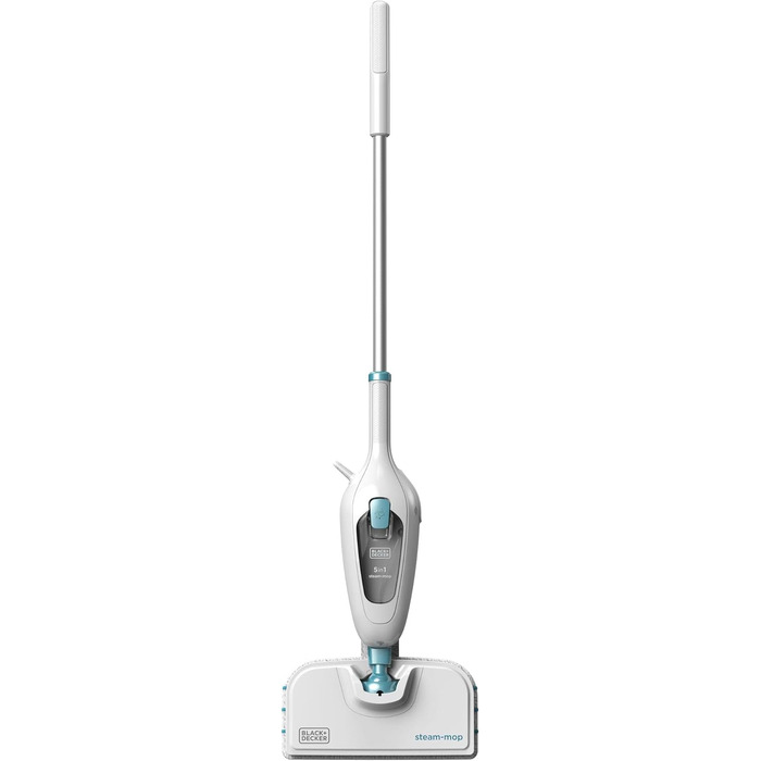 Парова швабра Black+Decker FSM13E5 1300Вт 5-в-1, знімна ручка, набір насадок, пароочисник для підлоги та килимів