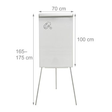 Дошка для письма Relaxdays Flipchart, 100x70 см, з двома кріпленнями