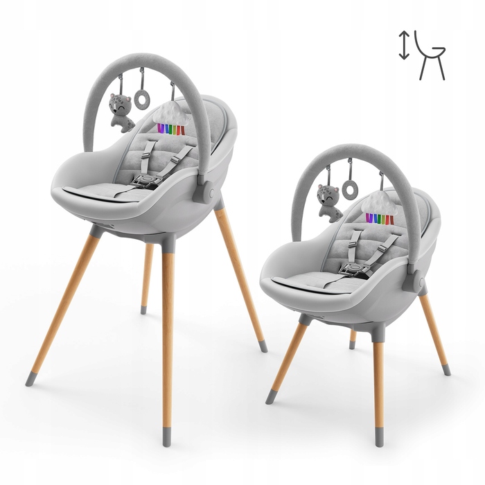 Стілець для годування Kinderkraft FINI UP 3в1: регульована висота, знімний таця та ремені безпеки