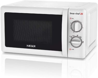 Мікрохвильова піч Haeger Sous-chef 20, 20 л, біла, 700 Вт