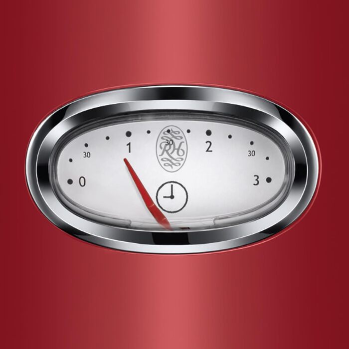 Тостер Russell Hobbs Retro 21680-56, нержавіюча сталь, червоний, 2 тости, 6 режимів, розморожування, підігрів
