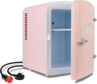 Koolatron Retro Mini Холодильник 4 літри: Рожевий, для кімнати, авто, подорожей, косметики, дітей