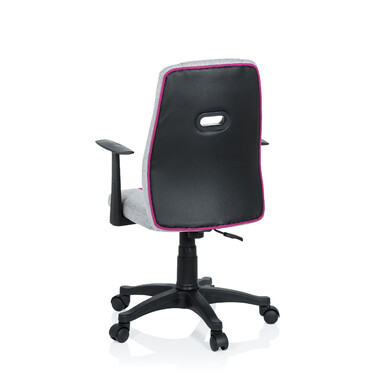 Дитячий офісний стілець Kiddy Extra з підлокітниками сірий / рожевий hjh OFFICE