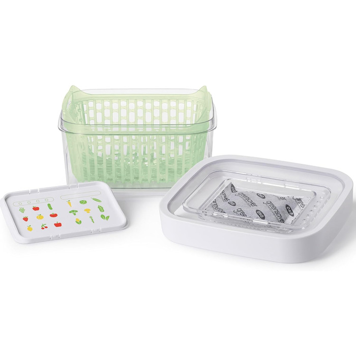 OXO Good Grips Greensaver Контейнер для зберігання продуктів, 4.7 л, з кришкою та вентиляцією, набір 4 шт.