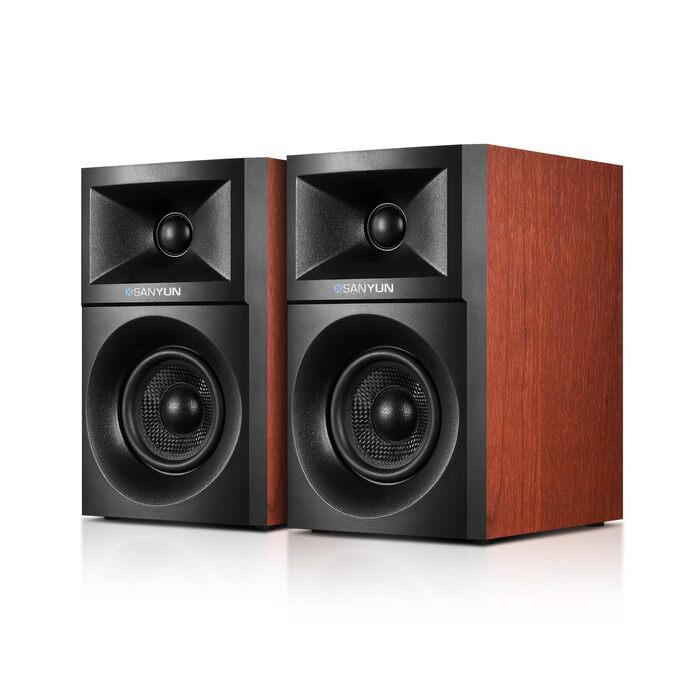 Sanyun SW203: Акустична система 4.0, 60W, 4-Way, DSP, 3D звук, USB/Bluetooth 5.4, AUX, для студії, пара, чорний