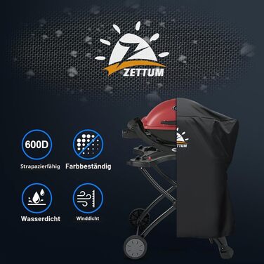 Водонепроникний захисний чохол Zettum для грилів Weber Q-серії (Q1000, Q1200, Q1400, Q2000, Q2200, Q2400), Heavy Duty PU, 81x43x88 см