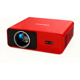 Smart проектор TOPTRO 4K HDR10 WiFi 6 Bluetooth: Dolby Audio, 1000 ANSI лм, Автофокус, Трапецеїдальна корекція 6D, для домашнього кінотеатру (Червоний)